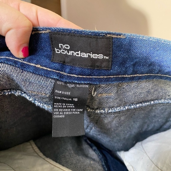 NO BOUNDARIES vintage retro y2k super high waisted jeans tapered skater size 16 - Picture 9 of 10